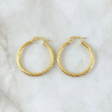 Candongas Mary 1.9gr / 3cm / Entorchadas Oro Amarillo 18K *