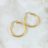 Candongas Mary 1.9gr / 3cm / Entorchadas Oro Amarillo 18K *