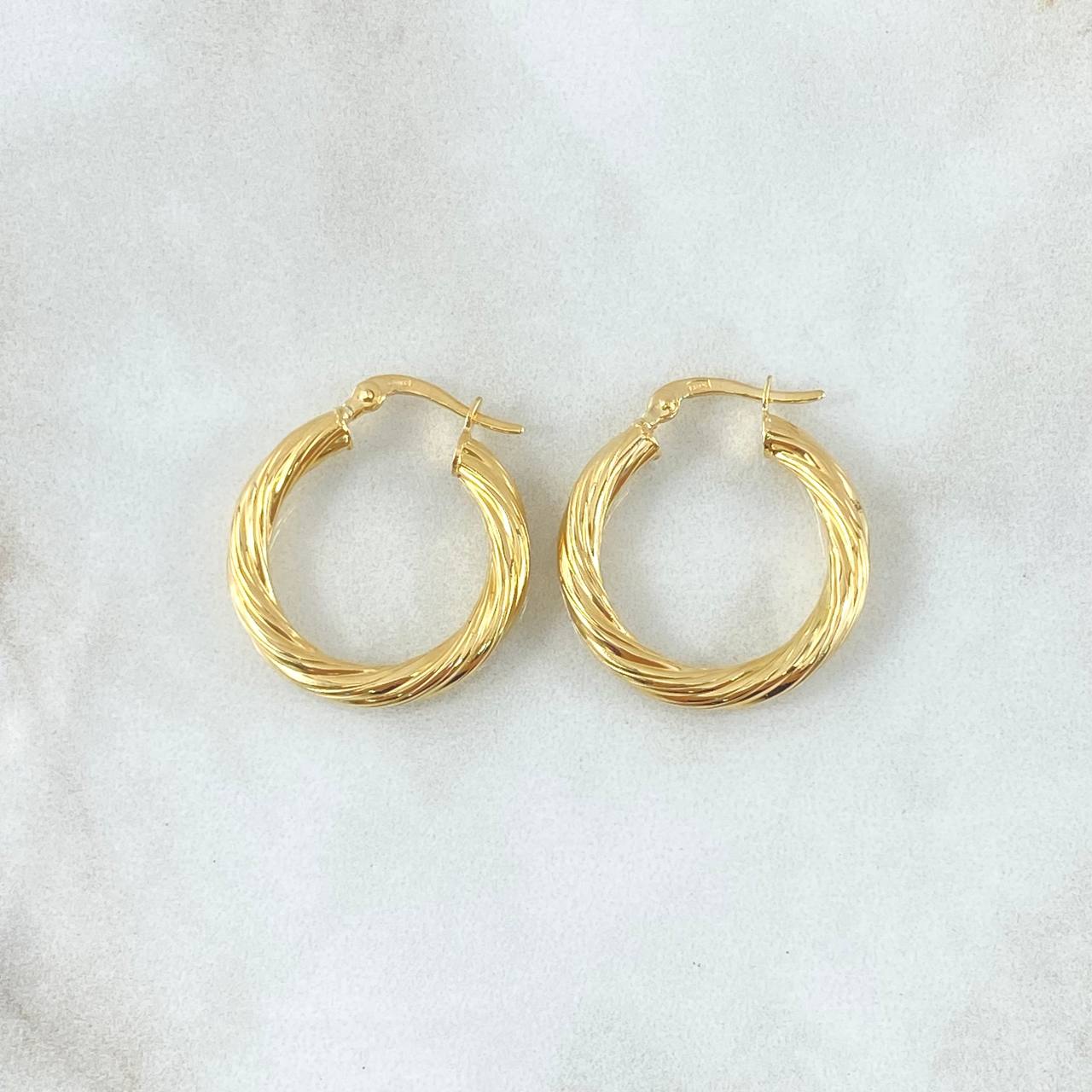 Hoop Earrings Lore 2.6gr / 2.5cm / Yellow Gold 18K ©