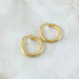 Hoop Earrings Lore 2.6gr / 2.5cm / Yellow Gold 18K ©