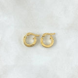 Hoop Earrings Diani 2.05gr / 1.5cm / Dotted Edge 18K Yellow Gold