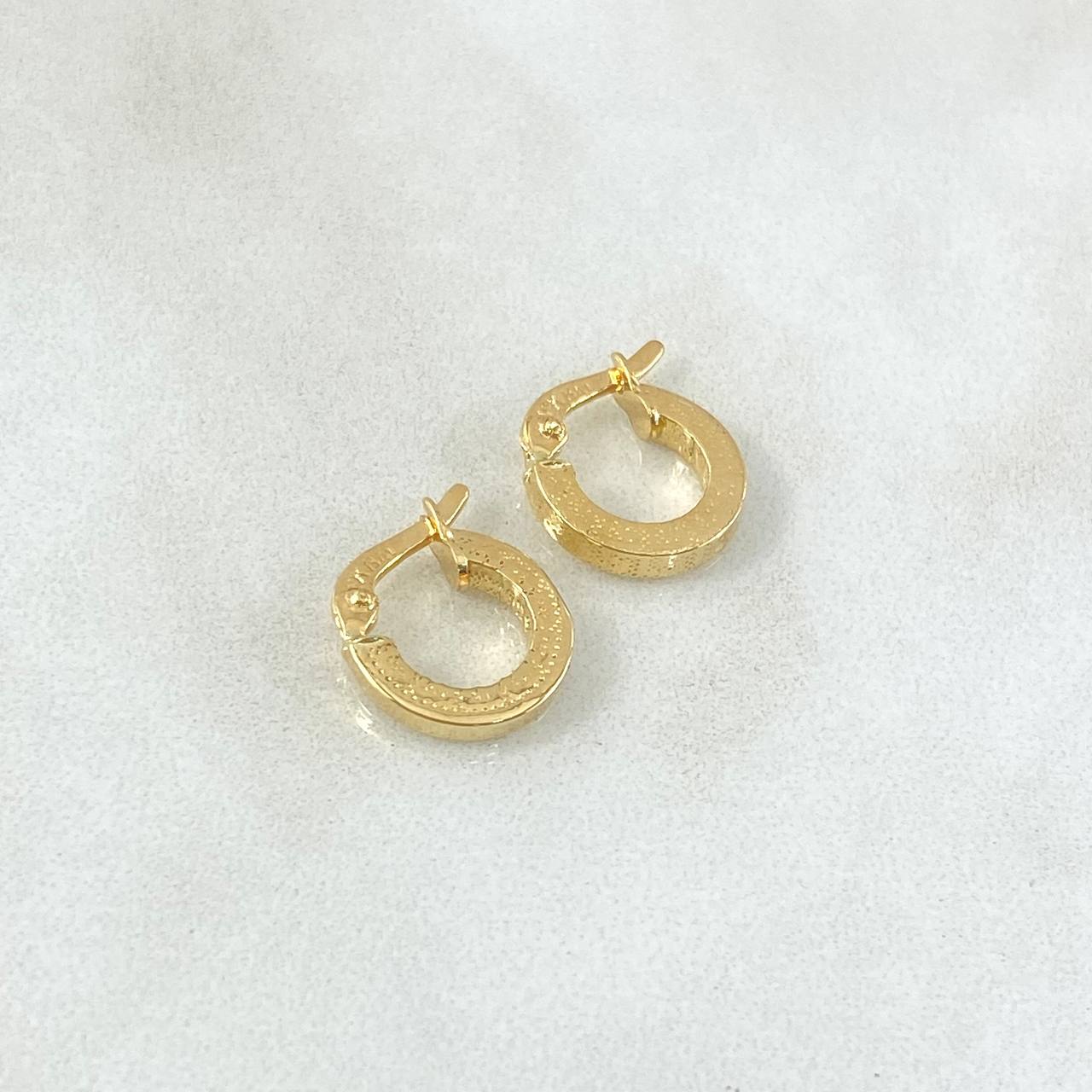Hoop Earrings Diani 2.05gr / 1.5cm / Dotted Edge 18K Yellow Gold