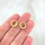 Hoop Earrings Diani 2.05gr / 1.5cm / Dotted Edge 18K Yellow Gold