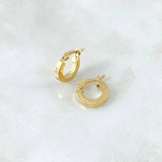 Candongas Diani 2.05gr / 1.5cm / Borde Punteado Oro Amarillo 18K