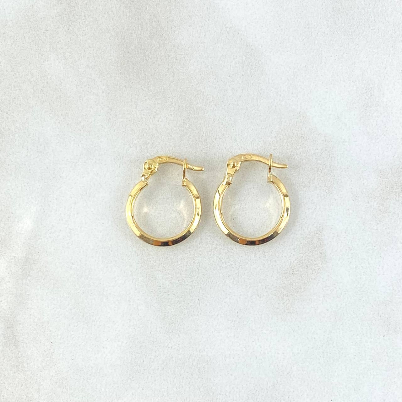 Clau Hoop Earrings 0.7gr / 1/2 in / Yellow Gold 18K ©