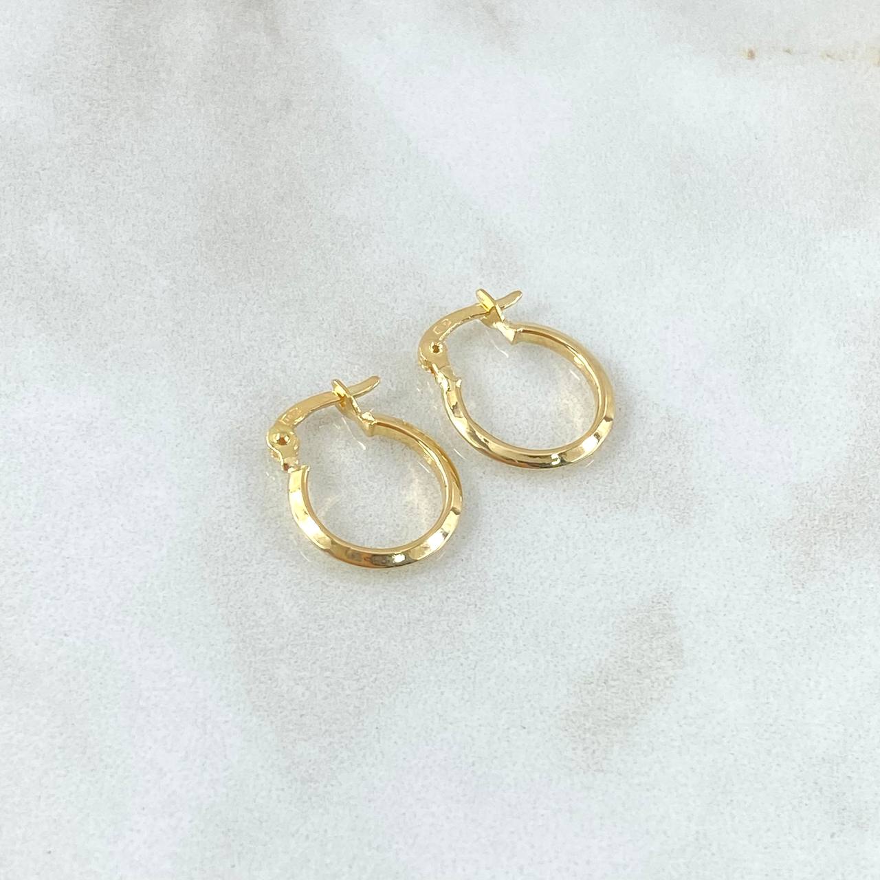 Hoop Earrings Clau 0.7gr / 1/2 in / Oro Amarillo 18K *
