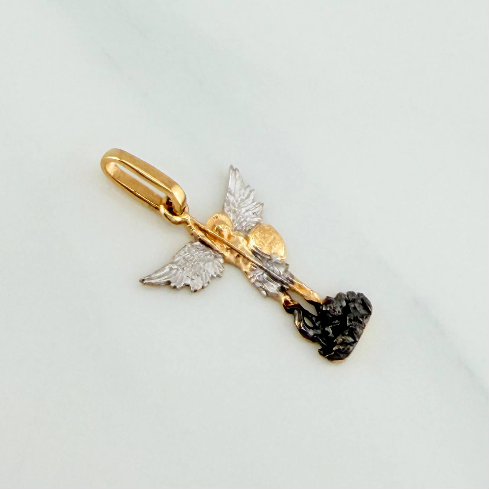 Pendant Saint Michael the Archangel 1.05 g / 3/4 in Three Golds 18K