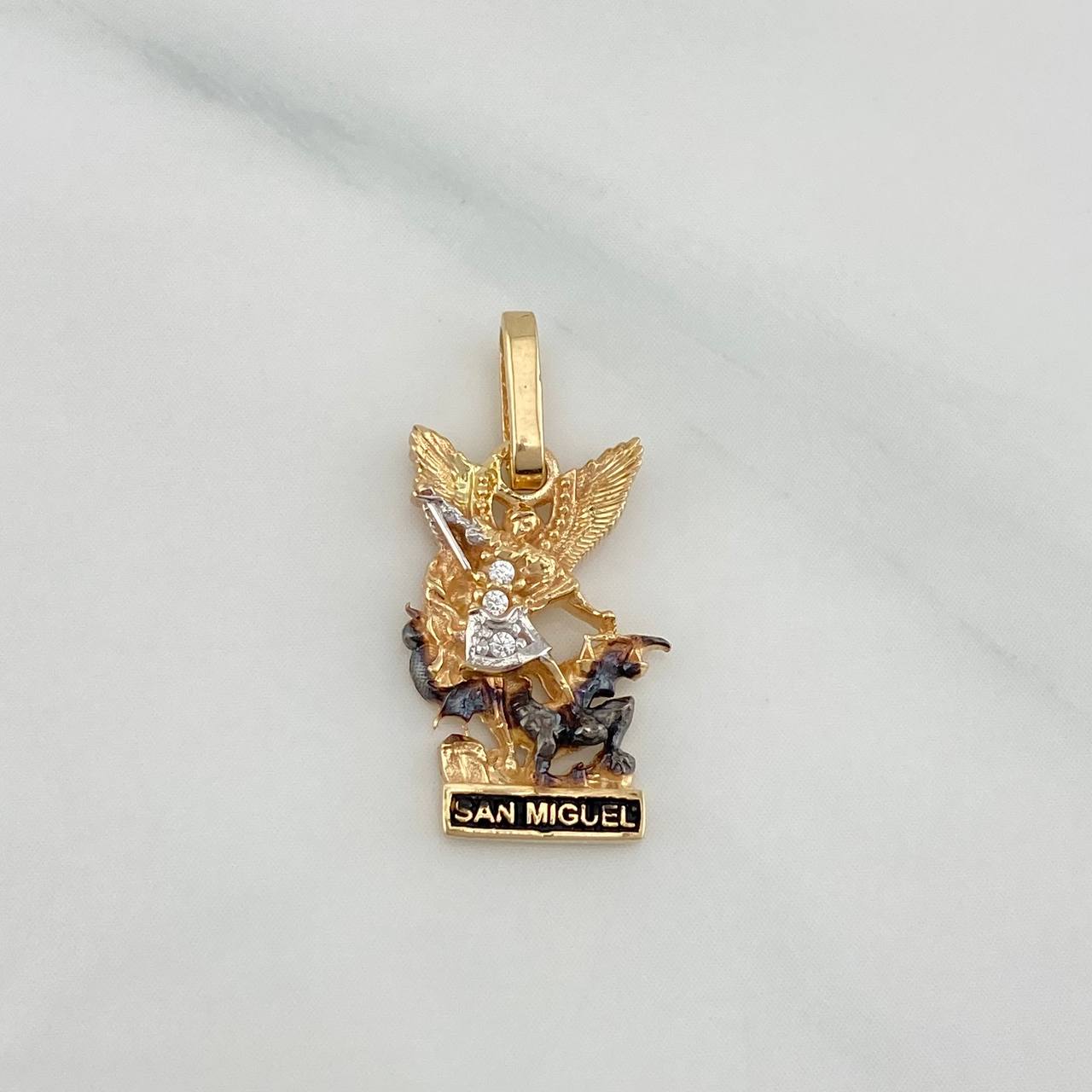 Pendant Saint Michael the Archangel 1.5 g / 3/4 in Three Golds 18K