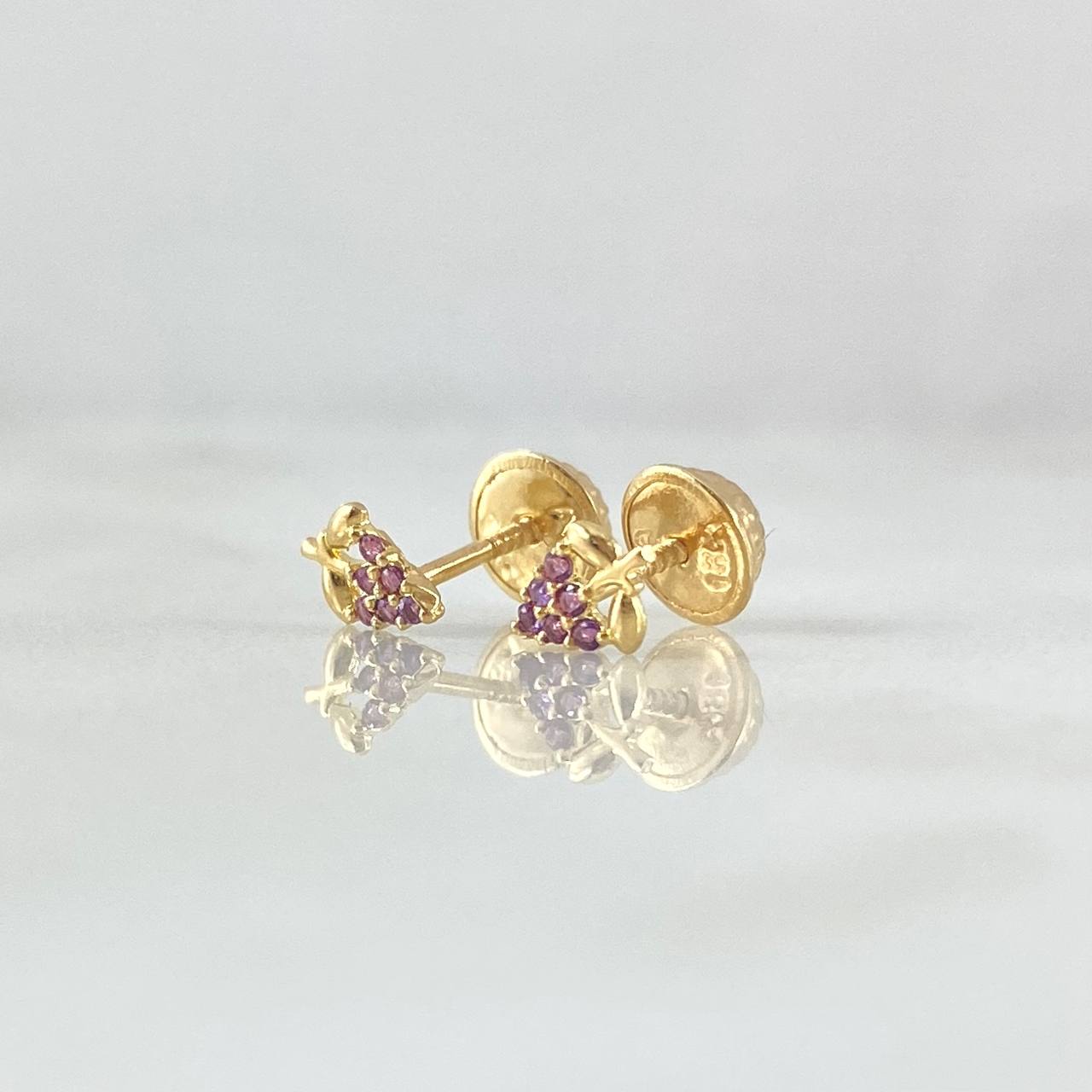 Stud Earrings Grape 0.6gr / 6cm / Purple Gold Yellow 18K