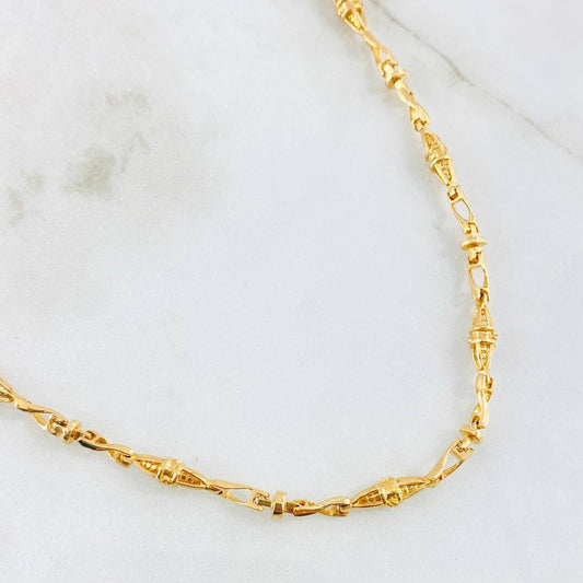 Cadena Rustica Cruzada 30gr / 23 1/2 in / Oro Amarillo 18K
