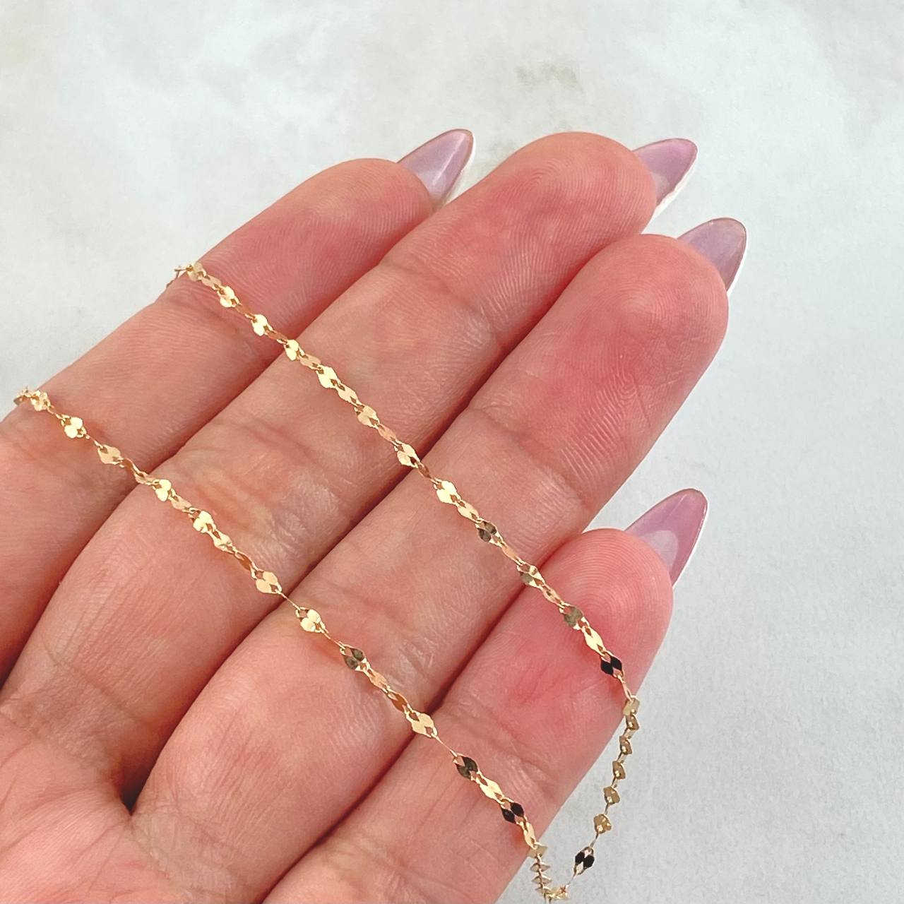 Chain Flower Mirror 0.65gr / 19 3/4 in / 0.9mm Rose Gold +3 18K *
