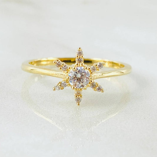 Anillo Estrella Fugaz 2.1gr / T7 / Oro Amarillo 18K
