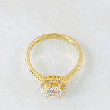 Halo Flower Ring 2.6gr / T6 1/2 / 18K Yellow Gold
