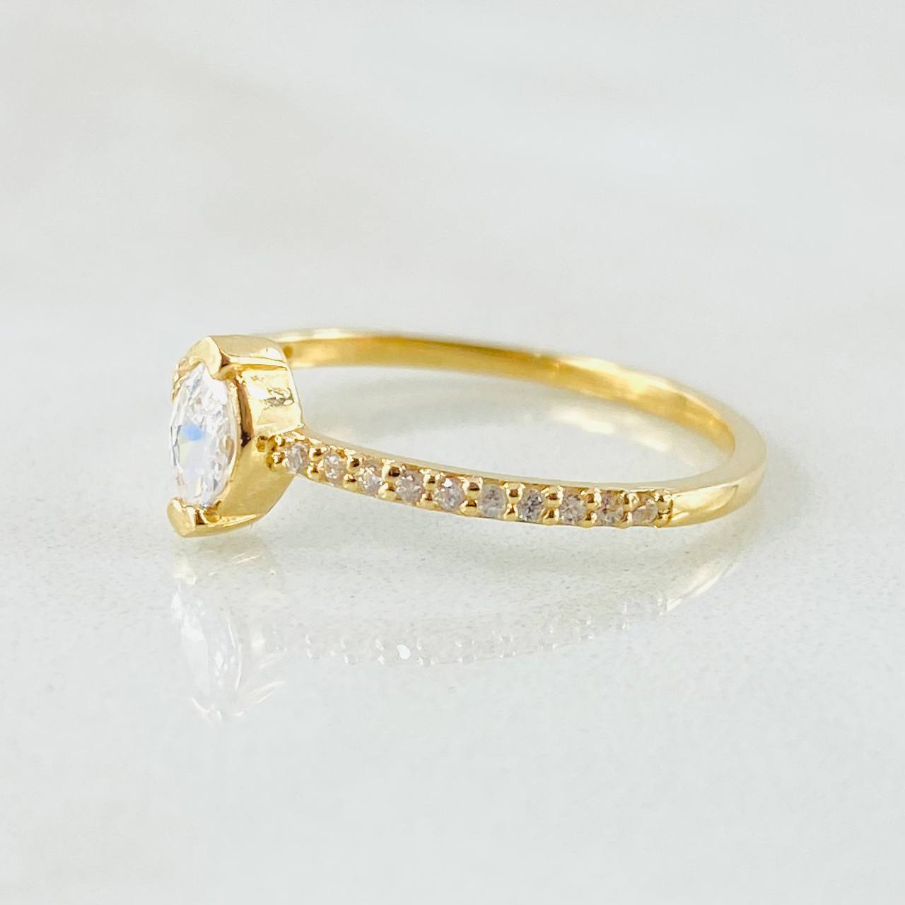 Anillo Ojiva de Olivo 1.55gr / T7 1/4 / Oro Amarillo 18K ©
