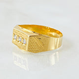 Anillo Trio Rectangulo 2.2gr / T8 1/4 / Oro Amarillo 18K