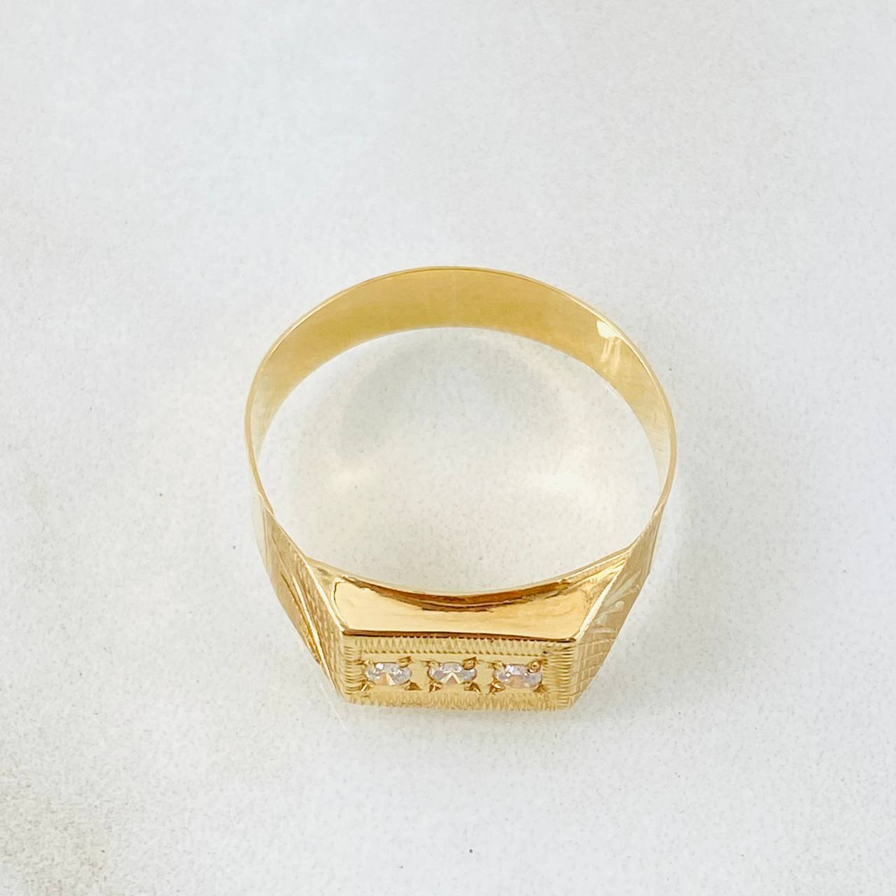 Anillo Trio Rectangulo 2.2gr / T8 1/4 / Oro Amarillo 18K
