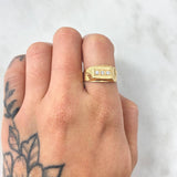 Anillo Trio Rectangulo 2.2gr / T8 1/4 / Oro Amarillo 18K