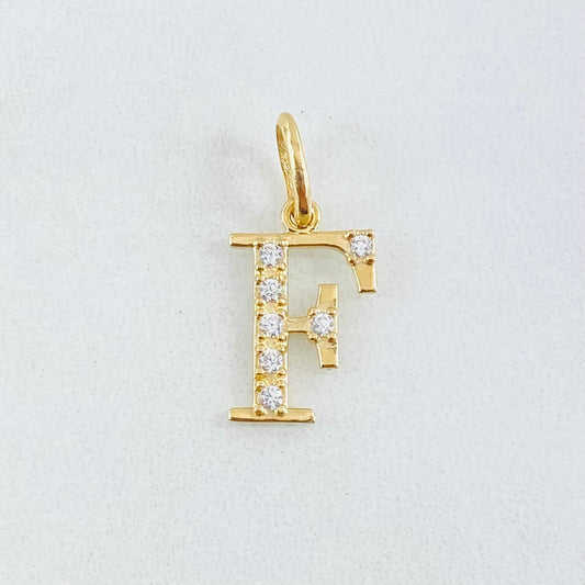 Pendant Letter F 0.75gr / 3/4 in / 18K Gold