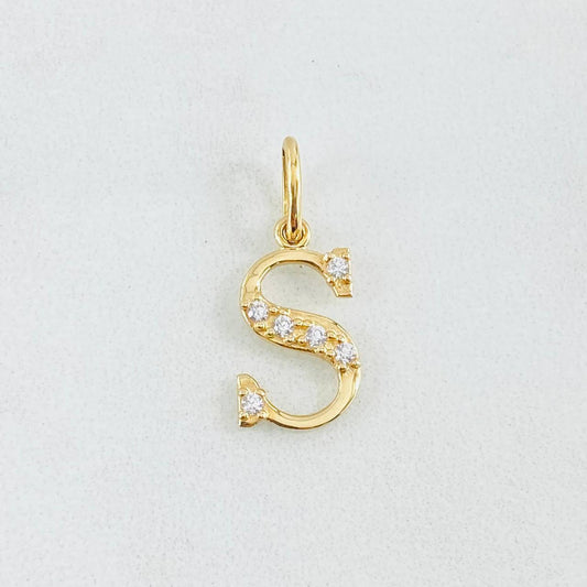 Pendant Letter S 0.8gr / 0.8in / 18K Gold