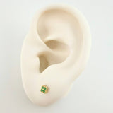 Topos Trebol Esmeralda 6pts 0.8gr / 3.6mm Oro Amarillo 18K *