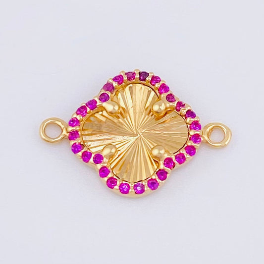 Clover Charm Dense Edge 1.1gr / 3/4 in / 18K Yellow Gold ©