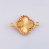 Clover Charm Dense Edge 1.1gr / 3/4 in / 18K Yellow Gold ©