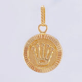 Dije Corona Circular Diamantada 1.05gr / 1 in / Oro Amarillo 18K ©