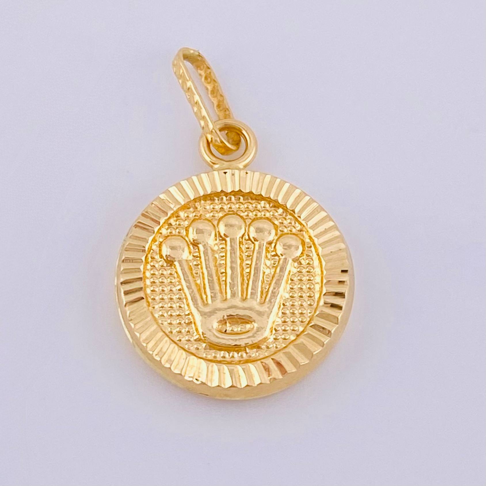 Dije Corona Circular Diamantada 1.05gr / 1 in / Oro Amarillo 18K ©