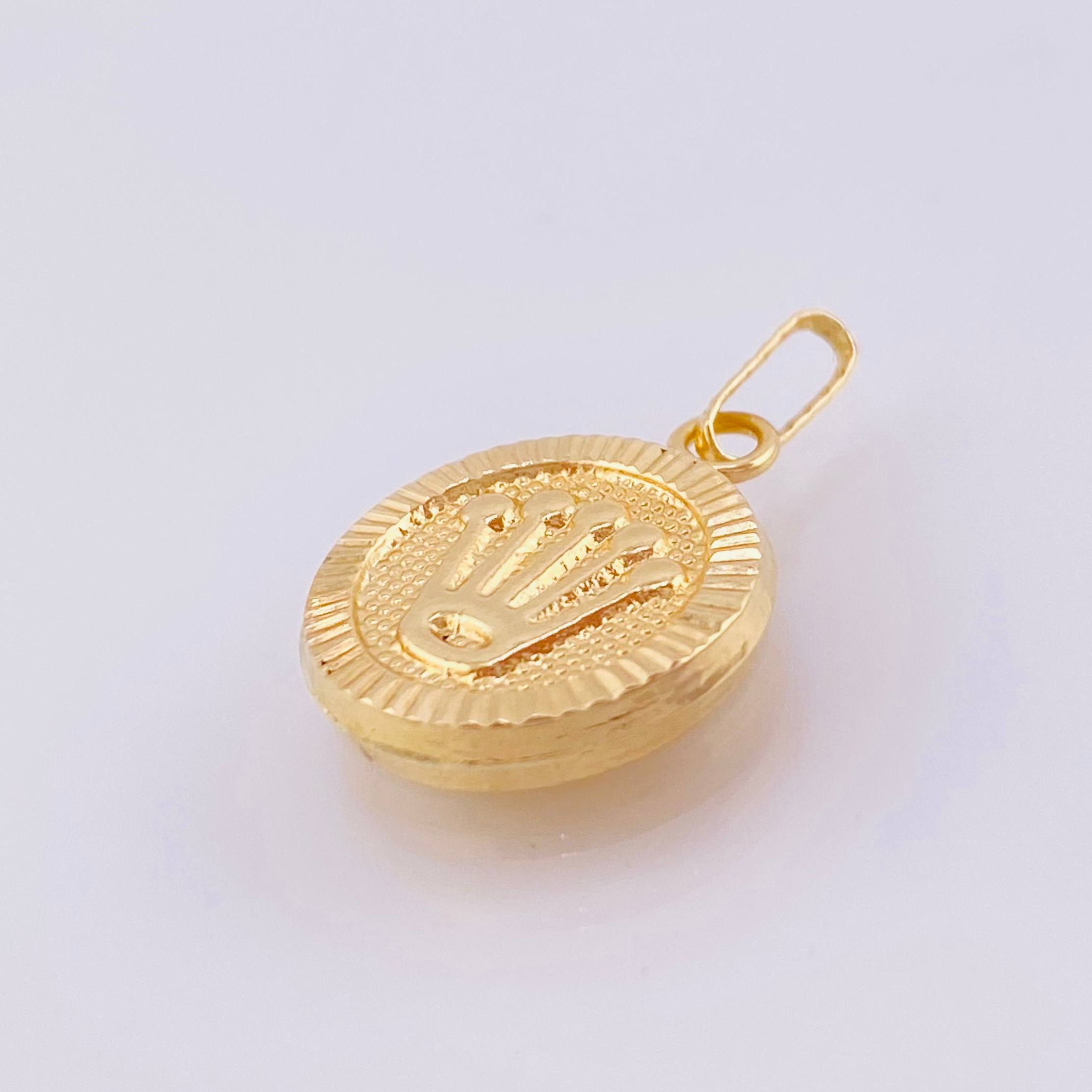 Dije Corona Circular Diamantada 1.05gr / 1 in / Oro Amarillo 18K ©