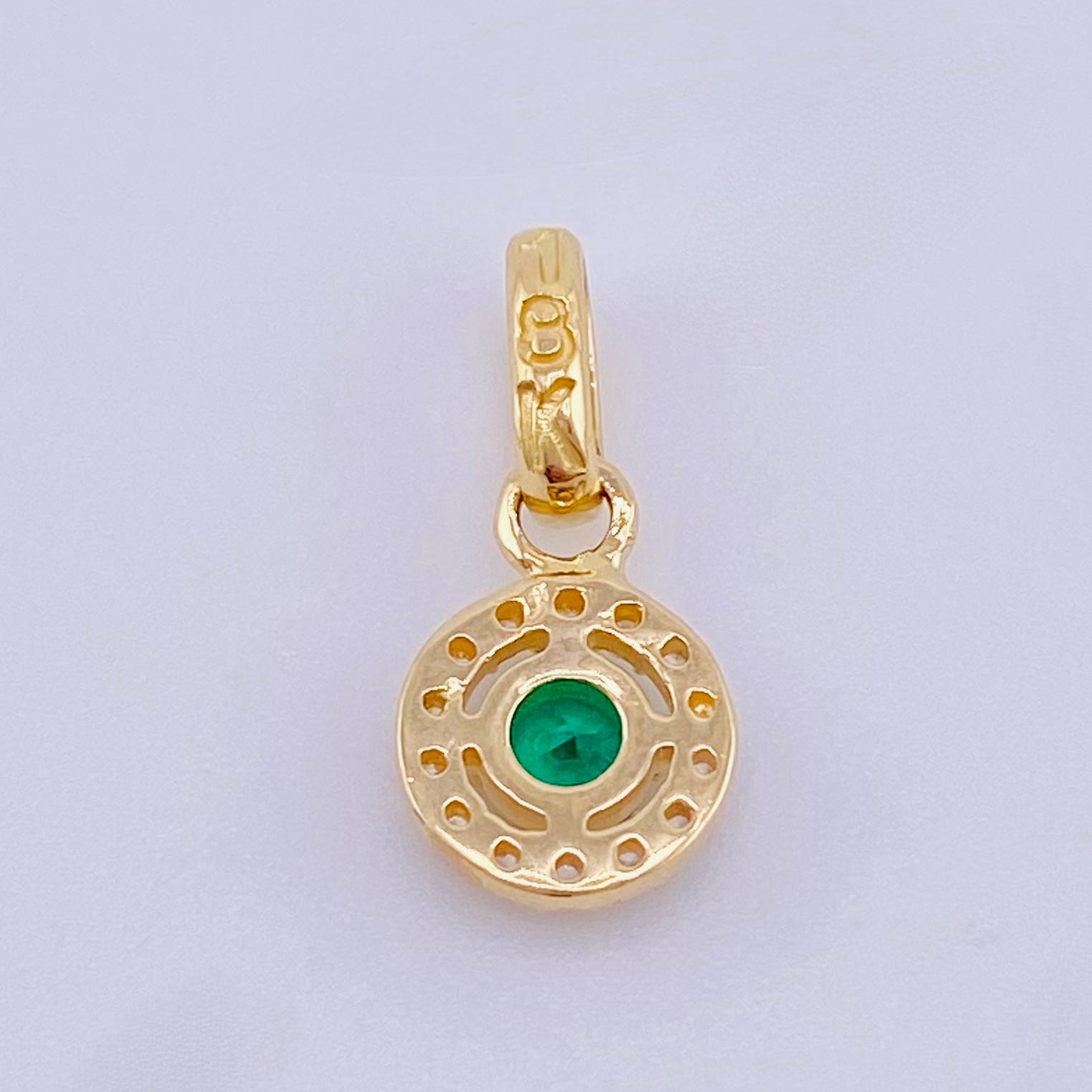 Dije Circular Tupido 0.85gr / 1/2 in / Oro Amarillo 18K ©