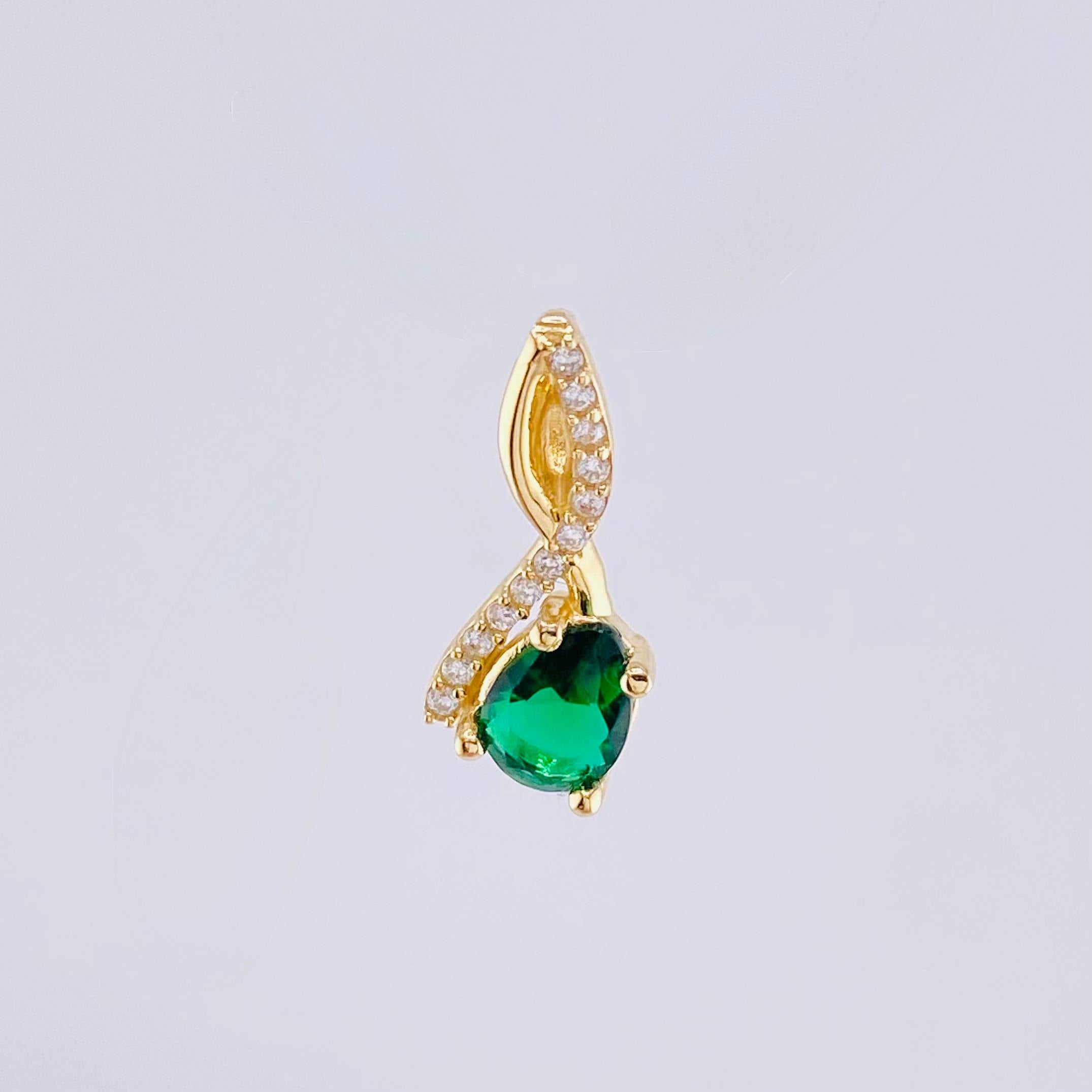 Dije Nota Sol Verde 1.3gr / 3/4 in / Oro Amarillo 18K ©