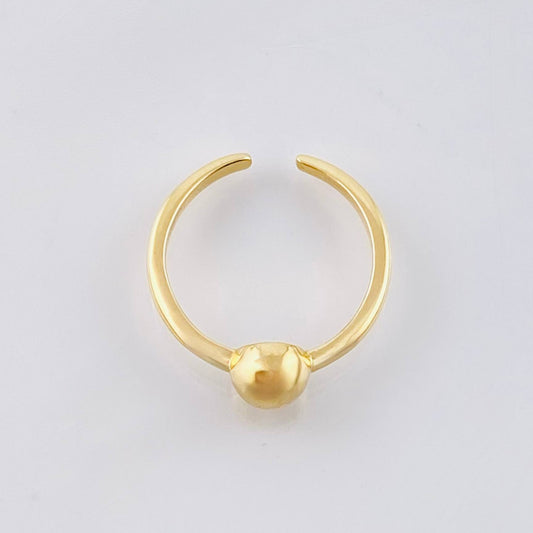 Anillo Medio Dedo Abrazo Media Bola 5mm 1.5gr / T3 1/2 / Oro Amarillo 18K ©