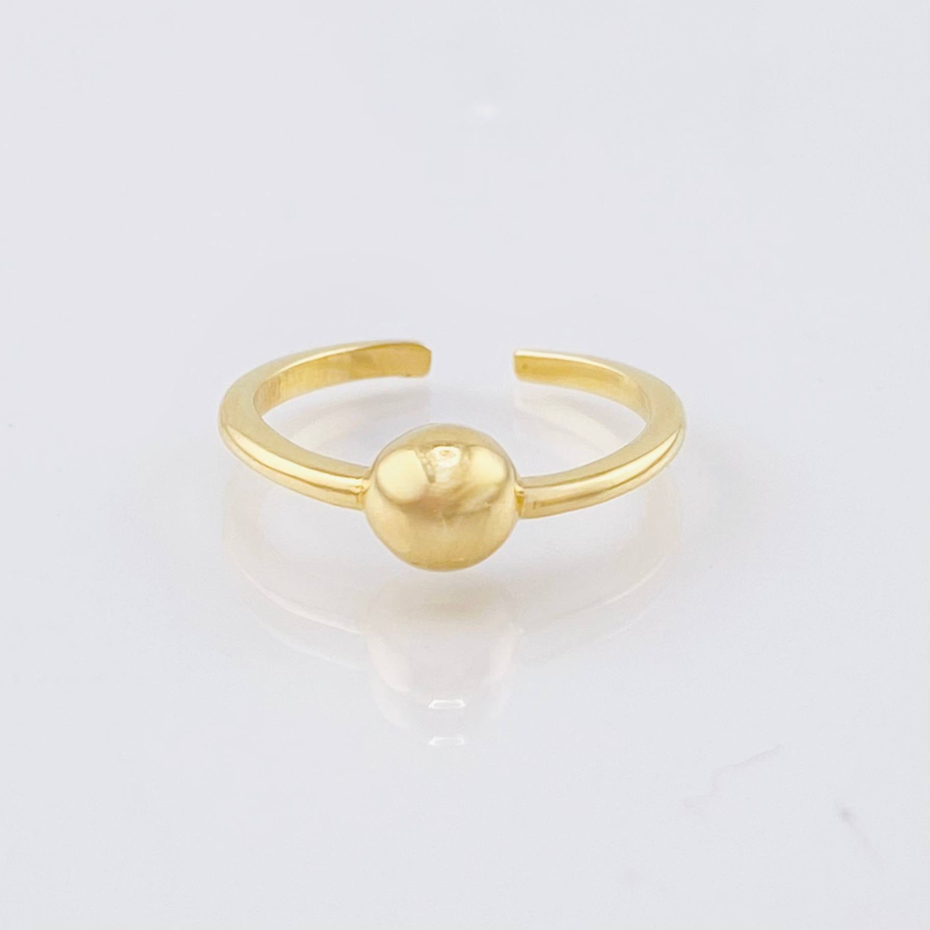 Anillo Medio Dedo Abrazo Media Bola 5mm 1.5gr / T3 1/2 / Oro Amarillo 18K ©