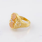 Anillo Escudo Vikingo 5.8gr / T10 1/2 / Tres Oros 18K ©