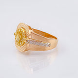 Diamond Cut Crown Relief Ring 5.5gr / T10 1/4 / Three-tone Gold 18K ©