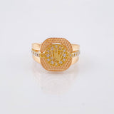 Diamond Cut Crown Relief Ring 5.5gr / T10 1/4 / Three-tone Gold 18K ©