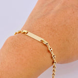 Bracelet GC Rectangular Plate 2.4gr / 6 3/4 in / 4mm Yellow Gold +3 18K ©