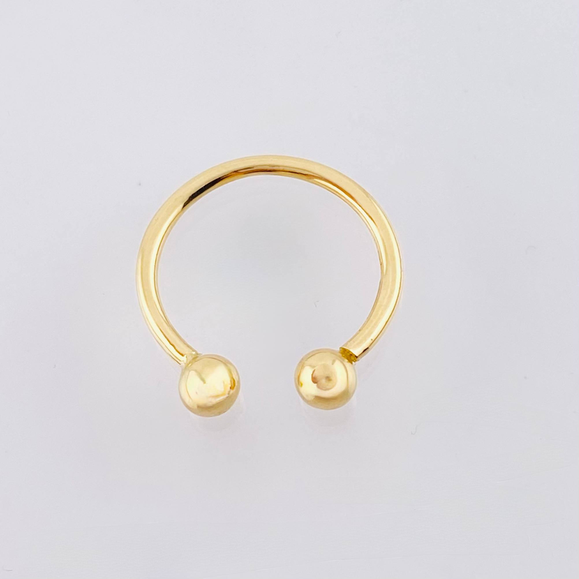 Anillo Medio Dedo Abrazo 2 Bolas 4mm 1.2gr / T3 3/4 / Oro Amarillo 18K ©