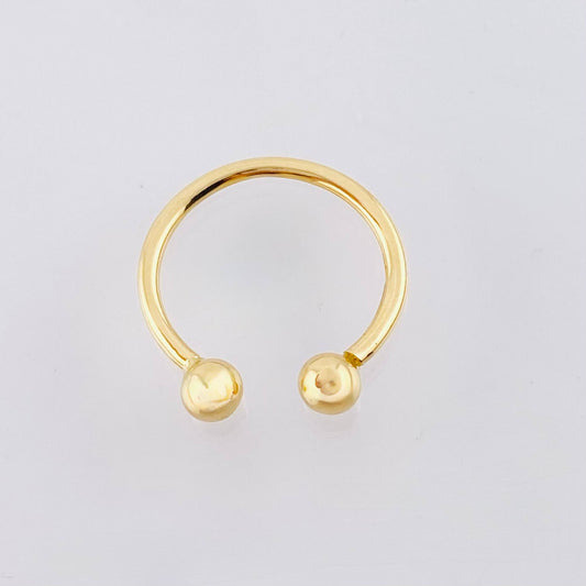 Anillo Medio Dedo Abrazo 2 Bolas 4mm 1.2gr / T3 3/4 / Oro Amarillo 18K ©