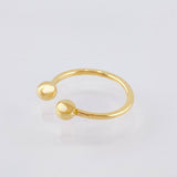 Anillo Medio Dedo Abrazo 2 Bolas 4mm 1.2gr / T3 3/4 / Oro Amarillo 18K ©