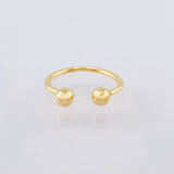 Anillo Medio Dedo Abrazo 2 Bolas 4mm 1.2gr / T3 3/4 / Oro Amarillo 18K ©
