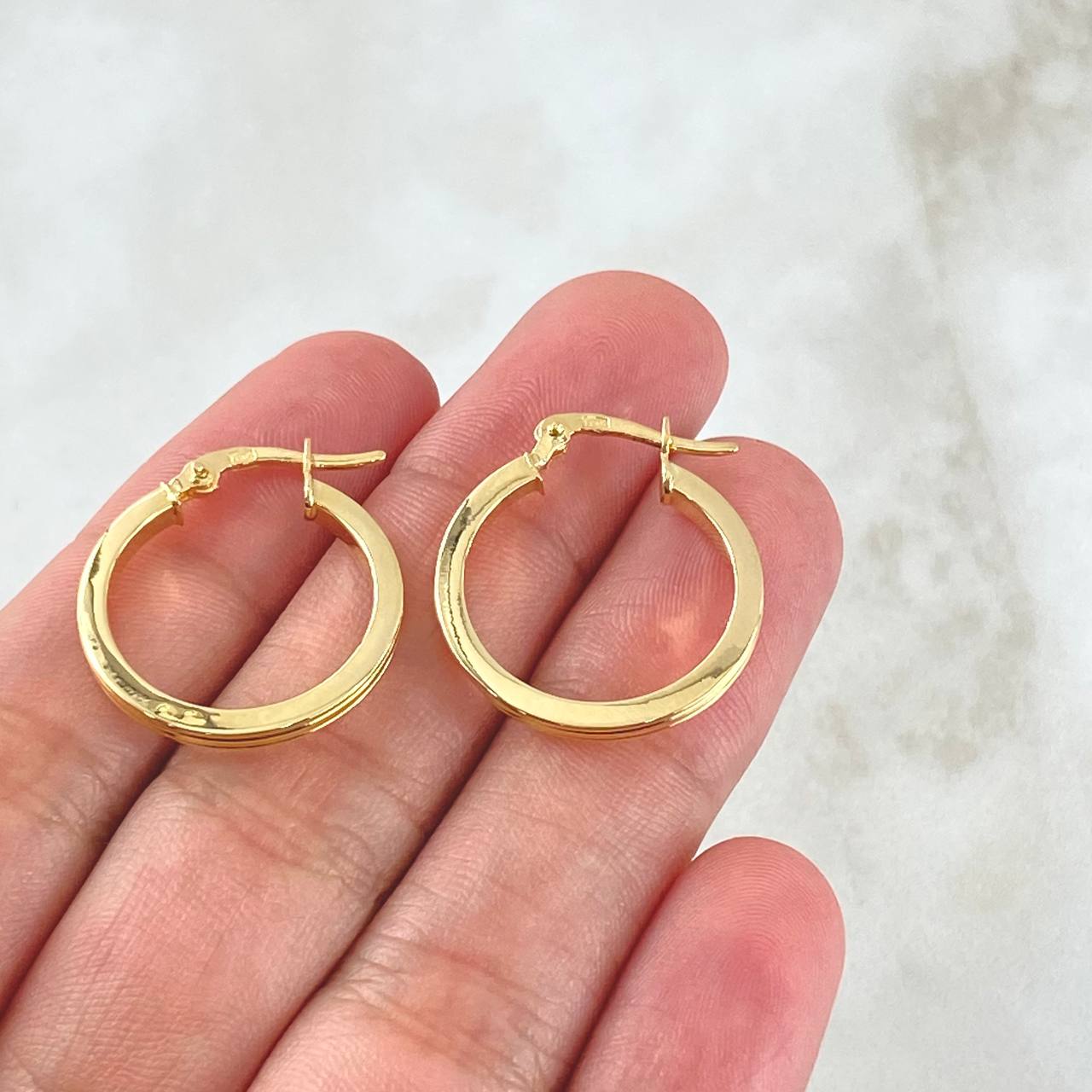 Hoop Earrings Andy 1.65gr / 2.3cm / Yellow Gold 18K