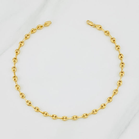 Tobillera GC 2.95g / 9 3/4 in / 3.8mm Oro Amarillo 18K