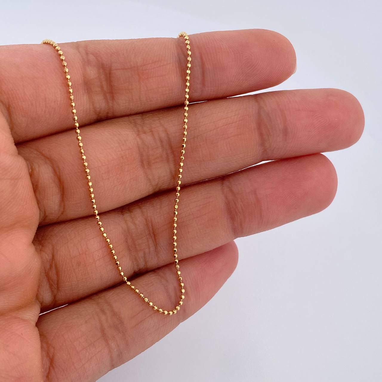 Cadena Militar 2.7gr / 60cm / 1mm Diamantada Oro Amarillo +3 18K $