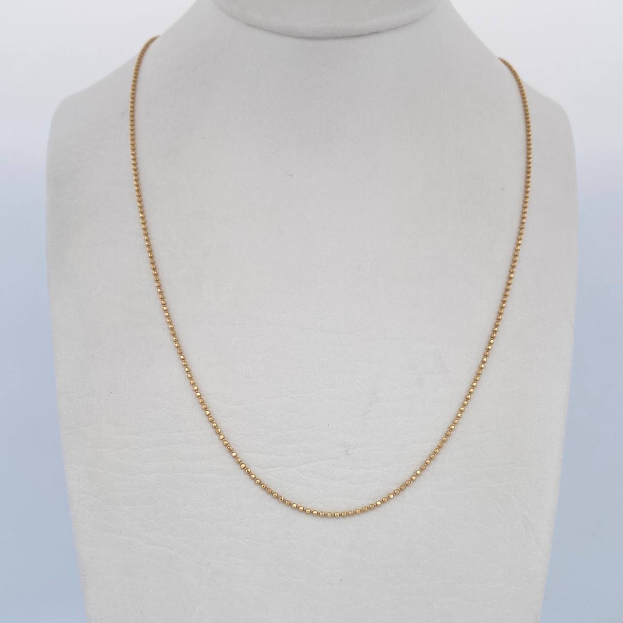 Cadena Militar 2.3gr / 60cm / 1mm Diamantada Oro Amarillo +3 18K $