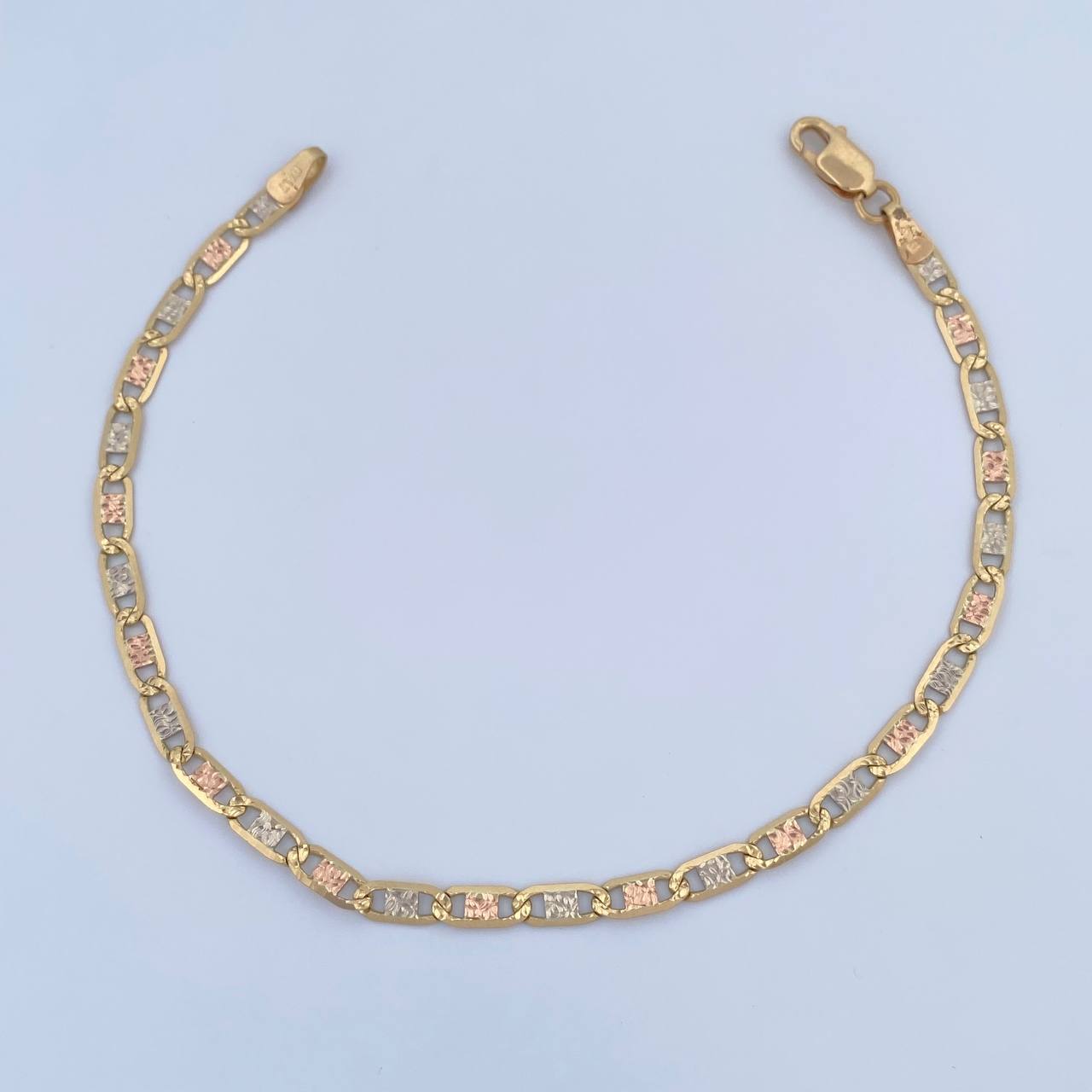 Bracelet Flat Ladder 4.05gr / 19cm / 3.2mm Three Golds +3 18K $