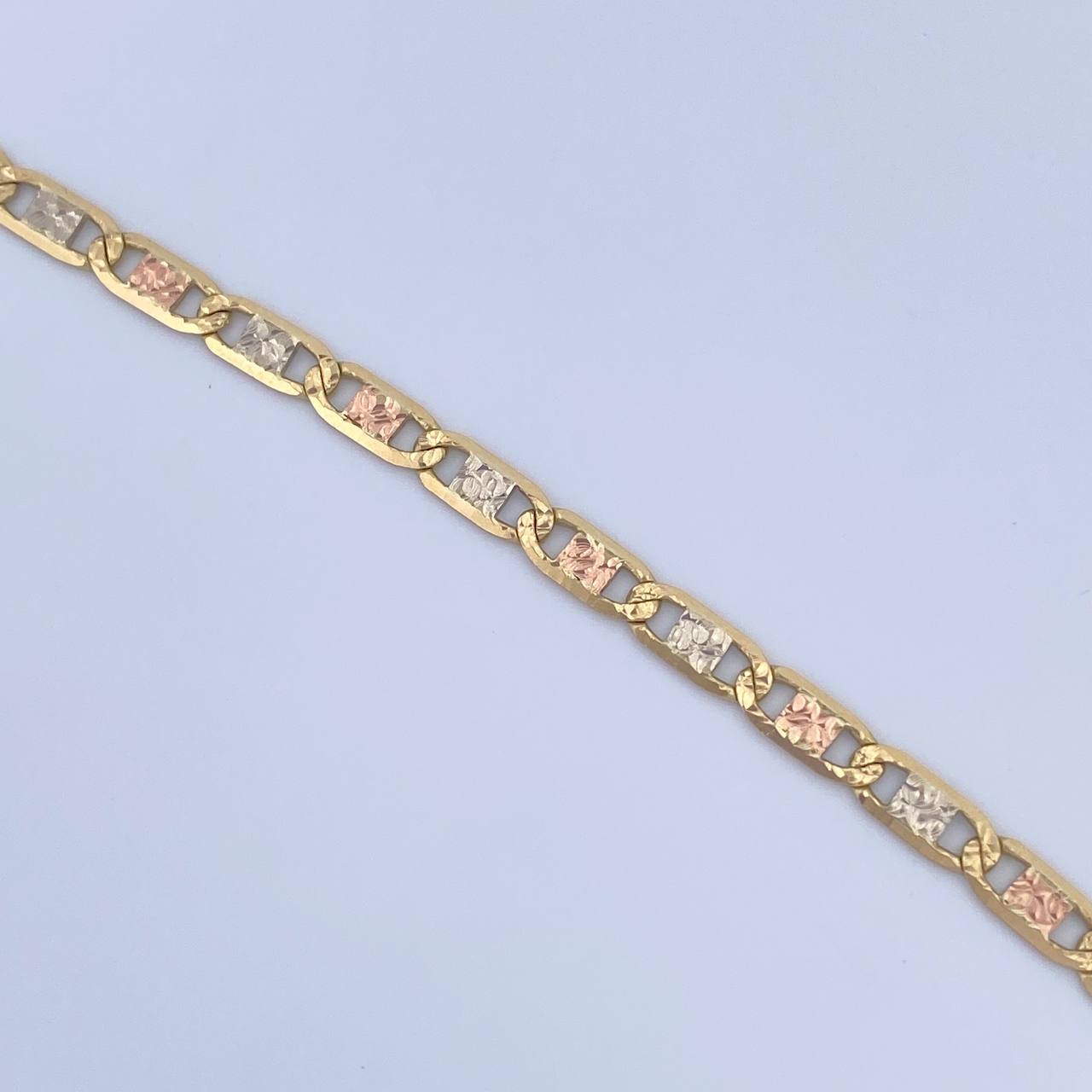 Bracelet Flat Ladder 4.05gr / 19cm / 3.2mm Three Golds +3 18K $