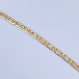 Bracelet Flat Ladder 4.05gr / 19cm / 3.2mm Three Golds +3 18K $