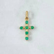 Pendant Baculada Cross 1.35gr / 2.5cm / Emeralds 37Pts 18K Yellow Gold (Jewel) ©