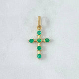 Pendant Baculada Cross 1.35gr / 2.5cm / Emeralds 37Pts 18K Yellow Gold (Jewel) ©